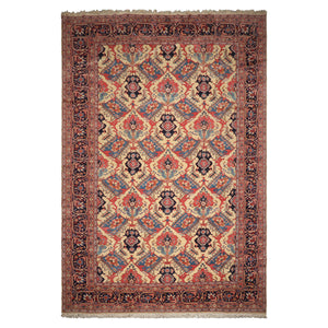 11'9''x18' Ivory Hand Knotted Traditional Bakhtiari Wool Oriental Area Rug