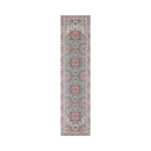 LoomBloom Multi Sizes Aqua Machine Made Traditional Vintage Boho Flatweave Polyester Oriental Area Rug