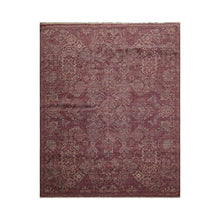 8'x10' Burgundy Hand Knotted Transitional Oriental 100% Wool Oriental Area Rug