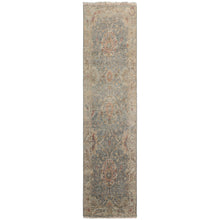 Runner Slate, Beige, Gold Color Hand Knotted Oushak 100% Wool Traditional Oriental Rug
