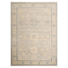 8x10 Hand Knotted Afghan Oushak 100% Wool Modern & Contemporary Oriental Area Rug Gray Beige Color