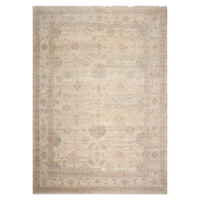 10x14 Hand Knotted Afghan  Oushak  100% Wool Traditional Oriental Area Rug Moss Beige Color