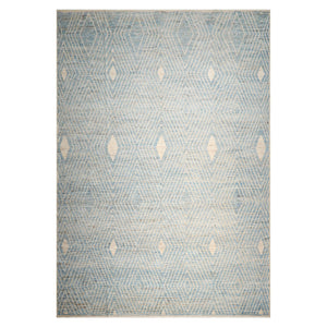 LoomBloom 12'6''x17'11" Blue Hand Knotted Afghan Moroccan Modern & Contemporary Tribal Wool Oriental Area Rug