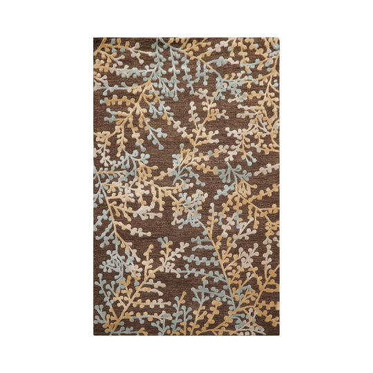 5 x 8 Aqua, Beige Hand Tufted Hand Made Wool and Silk Karastan Traditional Oriental Area Rug