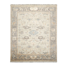 8x10 Gray, Beige, Tan Color Hand Knotted Turkish Oushak 100% Wool Traditional Oriental Rug