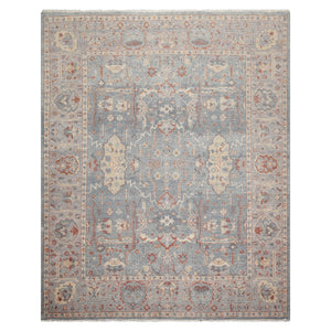 8x10 Hand Knotted Distress Quality 100% Wool Traditional Oriental Area Rug Slate Gray Color