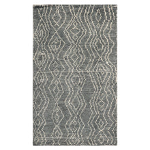 LoomBloom 3'x5' Celadon Hand Knotted Afghan Moroccan Modern & Contemporary Tribal Wool Oriental Area Rug