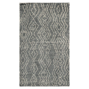 LoomBloom 3'x5' Celadon Hand Knotted Afghan Moroccan Modern & Contemporary Tribal Wool Oriental Area Rug