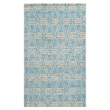 LoomBloom 3'x5' Blue Hand Knotted Afghan Moroccan Modern & Contemporary Tribal Wool Oriental Area Rug