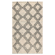3x5 Ivory, Black, Color Hand Knotted Afghan moroccan Wool Traditional Oriental Rug