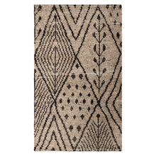 LoomBloom 3'x5' Beige Hand Knotted Afghan Moroccan Modern & Contemporary Tribal Wool Oriental Area Rug