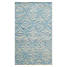 LoomBloom 3'x5' Blue Hand Knotted Afghan Moroccan Modern & Contemporary Tribal Wool Oriental Area Rug