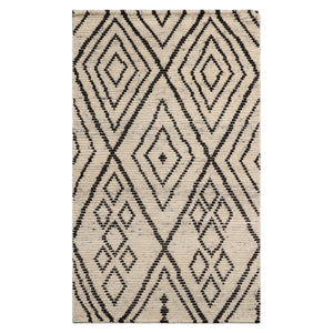 LoomBloom 3'x5' Beige Hand Knotted Afghan Moroccan Traditional Tribal Wool Oriental Area Rug