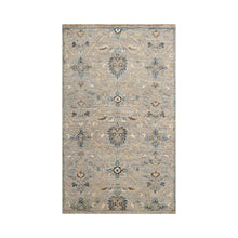 3x5 Gray, Tan, Turquoise Color Hand Knotted  Wool Transitional Oriental Rug