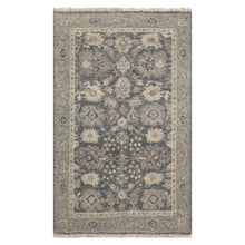 LoomBloom 3'x5' Slate Hand Knotted Distressed Quality Traditional Distressed Wool Oriental Area Rug