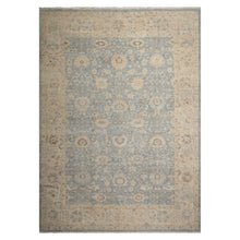LoomBloom 10'x14' Blue Hand Knotted Traditional Distressed Wool Oriental Area Rug