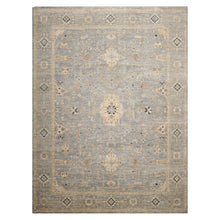 LoomBloom 9'x12' Slate Hand Knotted Khyber Traditional Oushak Wool Oriental Area Rug