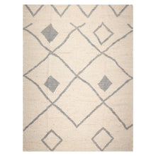 LoomBloom 9'x12' Oat Meal Hand Woven Organic Flatweave Traditional Geometric Wool Oriental Area Rug