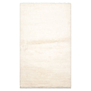 LoomBloom 3'x5' Ivory Hand Knotted Afghan Moroccan Contemporary Solid Wool Oriental Area Rug