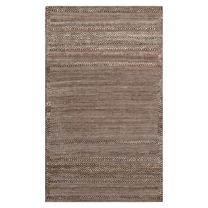 LoomBloom 3'x5' Brown Hand Knotted Afghan Moroccan Tribal Geometric Wool Oriental Area Rug