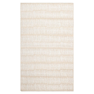 LoomBloom 3'x5' Beige Hand Woven Afghan Moroccan Modern Designer Wool Oriental Area Rug