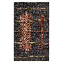 LoomBloom 3'x5' Charcoal Hand Knotted Afghan Moroccan Tribal Geometric Wool Oriental Area Rug
