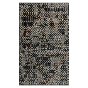 LoomBloom 3'x5' Charcoal Hand Knotted Afghan Moroccan Tribal Geometric Wool Oriental Area Rug
