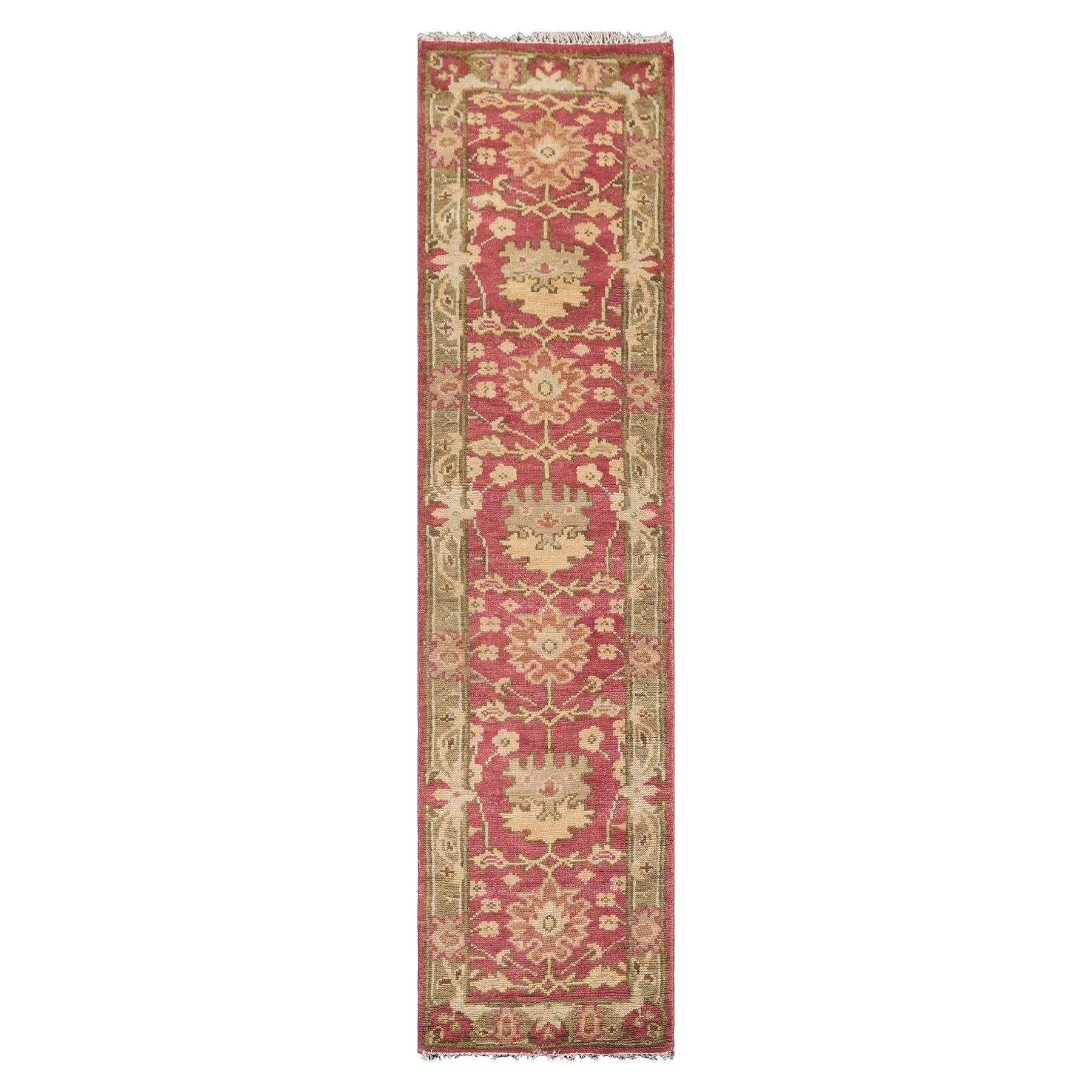 Green And Raspberry Area Rug 8x10 Raspberry Hand Knotted William Morris Oushak Oriental Area Rug ...