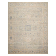 LoomBloom Multi Size Beige Hand Knotted Afghan Oushak Transitional Geometric Wool Oriental Area Rug