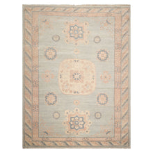9x12 Mint, Blush, Peach Color Hand Knotted Afghan Oushak Wool Traditional Oriental Rug