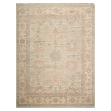 9x12 Beige, Peach, Rust Color Hand Knotted Afghan Oushak Wool Traditional Oriental Rug
