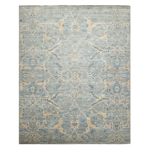 8x10 Blue Hand Knotted Traditional  Wool Oriental Area Rug