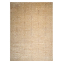 10x14 Beige, Light Gold, Gray Color Hand Knotted Antique Reproduction Wool Traditional Oriental Rug