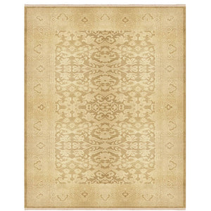 10x14 Beige, Gold, Muted Earth Tones Color Hand Knotted Antique Reproduction Wool Traditional Oriental Rug