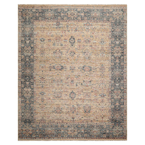 8x10 Beige, Tan, Rose Color Hand Knotted Distressed Wool Traditional Oriental Rug