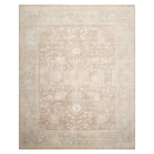 8x10 Brown, Gray, Beige Color Hand Knotted Afghan Oushak Wool Traditional Oriental Rug