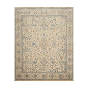 8x10 Beige Hand Knotted Traditional Wool Oriental Area Rug