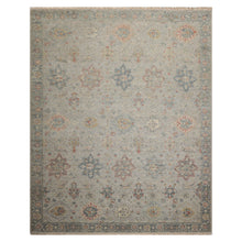 8x10 Gray, Slate, Rose Color Hand Knotted Distressed Wool Traditional Oriental Rug