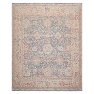 8x10 Slate, Beige, Tan Color Hand Knotted Distressed Wool Traditional Oriental Rug