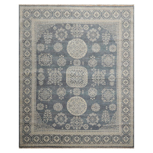 8x10 Slate, Gray, Brown Color Hand Knotted Afghan Oushak Wool Traditional Oriental Rug