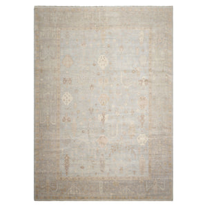 10X14 Mint, Taupe, Brown Color Hand Knotted Afghan Oushak Wool Traditional Oriental Rug