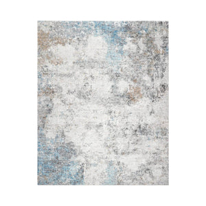 9x12  Beige Blue Gray Color Machine Made Washable Polyester Contemporary/ Abstract Oriental Rug