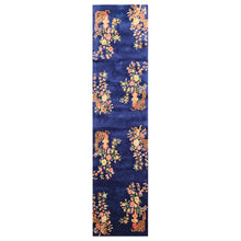 LoomBloom Multi Sizes Navy Hand Tufted Floral Chinese Art Deco New Zealand Wool Oriental Area Rug