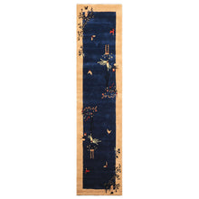 LoomBloom Multi Size Navy Hand Tufted Vase Transitional Chinese Art Deco New Zealand Wool Oriental Area Rug