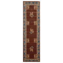 LoomBloom Multi Size Brown Hand Tufted Vase Transitional Chinese Art Deco New Zealand Wool Oriental Area Rug