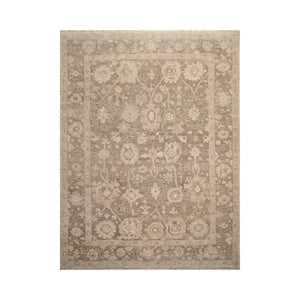 LoomBloom Brown Oushak Wool Rug LoomBloom Hand Knotted 9'x12'1''