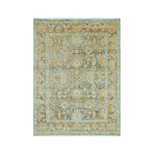 LoomBloom 9x12 Mint Hand Knotted Traditional  Oushak Wool Oriental Area Rug