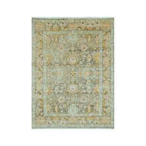 LoomBloom 9x12 Mint Hand Knotted Traditional  Oushak Wool Oriental Area Rug