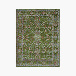 LoomBloom 9x12 Lime Hand Knotted Traditional Oushak Wool Oriental Area Rug