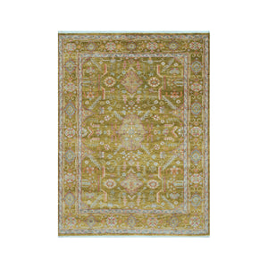 LoomBloom 9x12 Lime Hand Knotted Traditional Oushak Wool Oriental Area Rug